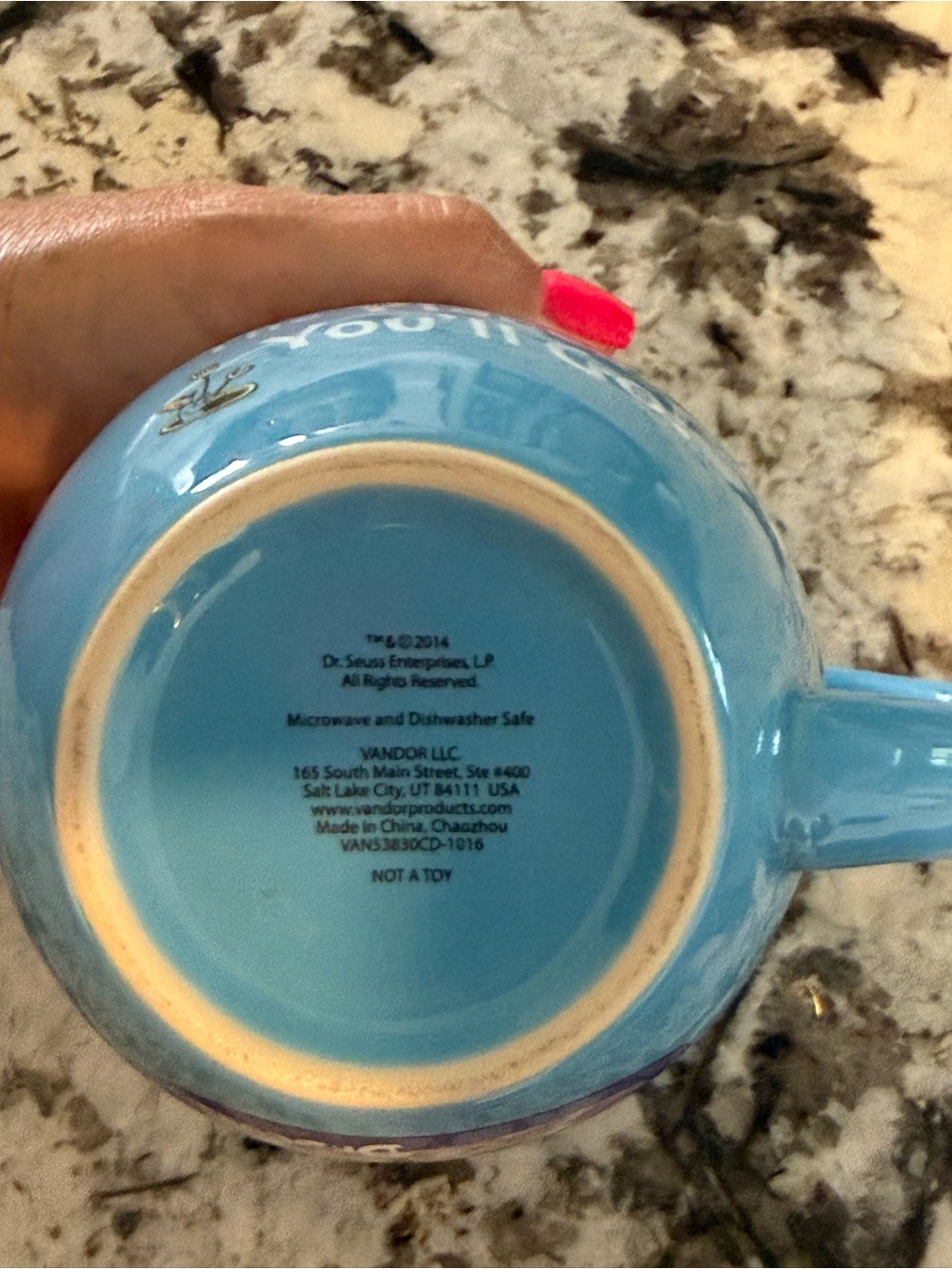Dr. Seuss Light Blue "Oh! The Places You'll Go" Ceramic Mug - Picture 5 of 5
